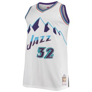 Men’s Utah Jazz Karl Malone Mitchell & Ness White 1996/97 Big & Tall Hardwood Classics Swingman Jersey