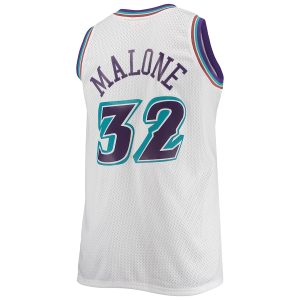 Men’s Utah Jazz Karl Malone Mitchell & Ness White 1996/97 Big & Tall Hardwood Classics Swingman Jersey