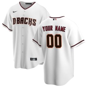 Men’s Arizona Diamondbacks Nike White Home Replica Custom Jersey