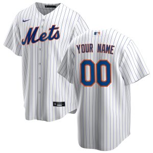 Men’s New York Mets Nike White Home Replica Custom Jersey