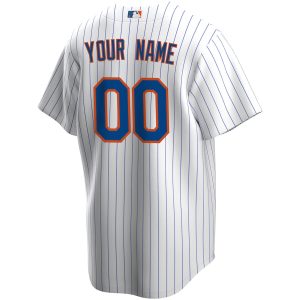 Men’s New York Mets Nike White Home Replica Custom Jersey