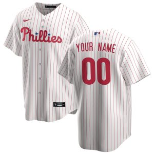 Men’s Philadelphia Phillies Nike White Home Replica Custom Jersey