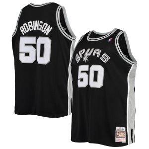 Men’s San Antonio Spurs David Robinson Mitchell & Ness Black 1998/99 Big & Tall Hardwood Classics Swingman Jersey