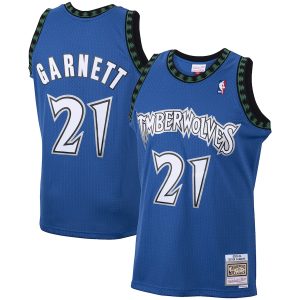 Men’s Minnesota Timberwolves Kevin Garnett Mitchell & Ness Blue 2001/02 Hardwood Classics Swingman Jersey