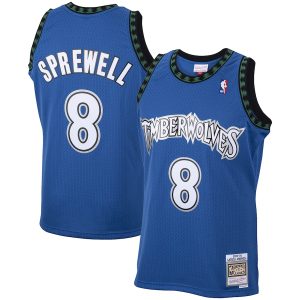 Men’s Minnesota Timberwolves Latrell Sprewell Mitchell & Ness Blue 2001/02 Hardwood Classics Swingman Jersey