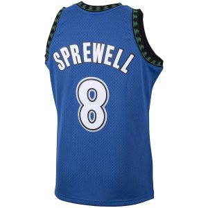 Men’s Minnesota Timberwolves Latrell Sprewell Mitchell & Ness Blue 2001/02 Hardwood Classics Swingman Jersey