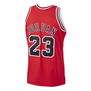 Men’s Chicago Bulls Michael Jordan Mitchell & Ness Scarlet 1997/98 Hardwood Classics Authentic Jersey