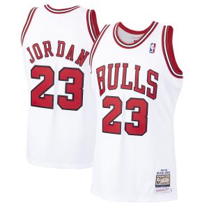 Men’s Chicago Bulls Michael Jordan Mitchell & Ness White 1997/98 Hardwood Classics Authentic Jersey