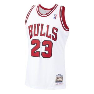 Men’s Chicago Bulls Michael Jordan Mitchell & Ness White 1997/98 Hardwood Classics Authentic Jersey