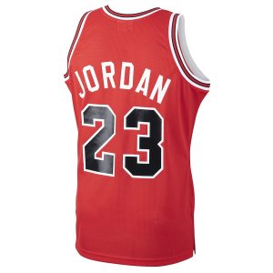 Men’s Chicago Bulls Michael Jordan Mitchell & Ness Red 1984/85 Hardwood Classics Rookie Authentic Jersey