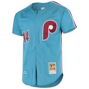 Men’s Philadelphia Phillies Pete Rose Mitchell & Ness Light Blue Cooperstown Collection Authentic Jersey