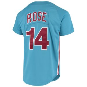 Men’s Philadelphia Phillies Pete Rose Mitchell & Ness Light Blue Cooperstown Collection Authentic Jersey