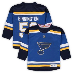 Preschool St. Louis Blues Jordan Binnington Blue Home Replica Player Jersey