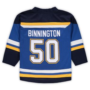 Preschool St. Louis Blues Jordan Binnington Blue Home Replica Player Jersey