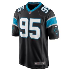 Men’s Carolina Panthers Derrick Brown Nike Black Player Game Jersey