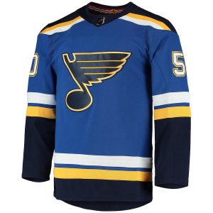 Men’s St. Louis Blues Jordan Binnington adidas Blue Home Authentic Player Jersey