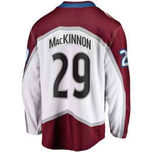 Men’s Colorado Avalanche Nathan MacKinnon Fanatics Branded White Away Premier Breakaway Player Jersey