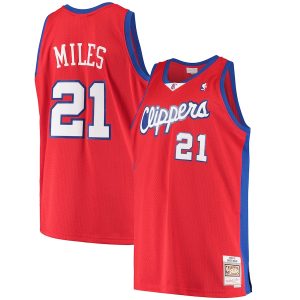 Men’s LA Clippers Darius Miles Mitchell & Ness Red Hardwood Classics Swingman Jersey