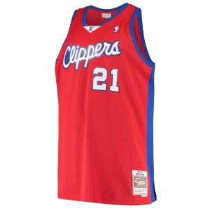 Men’s LA Clippers Darius Miles Mitchell & Ness Red Hardwood Classics Swingman Jersey