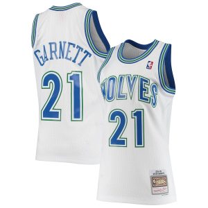 Men’s Minnesota Timberwolves Kevin Garnett Mitchell & Ness White 1995/96 Hardwood Classics Swingman Jersey