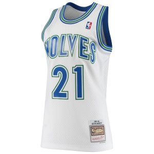 Men’s Minnesota Timberwolves Kevin Garnett Mitchell & Ness White 1995/96 Hardwood Classics Swingman Jersey