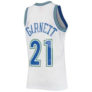 Men’s Minnesota Timberwolves Kevin Garnett Mitchell & Ness White 1995/96 Hardwood Classics Swingman Jersey