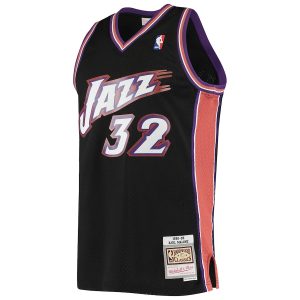 Men’s Utah Jazz Karl Malone Mitchell & Ness Black 2001/02 Hardwood Classics Swingman Jersey