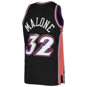 Men’s Utah Jazz Karl Malone Mitchell & Ness Black 2001/02 Hardwood Classics Swingman Jersey