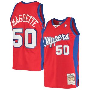 Men’s LA Clippers Corey Maggette Mitchell & Ness Red 2001/02 Hardwood Classics Swingman Jersey