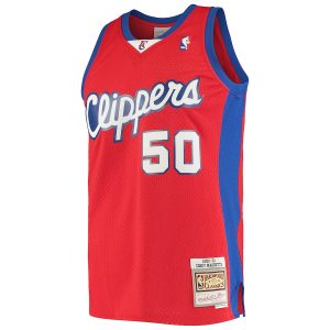 Men’s LA Clippers Corey Maggette Mitchell & Ness Red 2001/02 Hardwood Classics Swingman Jersey