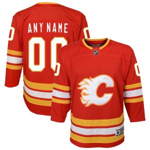 Youth Calgary Flames Red Home Custom Premier Jersey