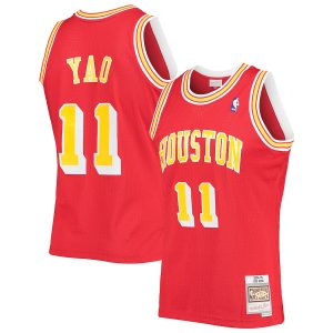 Men’s Houston Rockets Yao Ming Mitchell & Ness Red 2004/05 Hardwood Classics Swingman Jersey