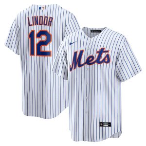 Men’s New York Mets Francisco Lindor Nike White Home Replica Player Jersey