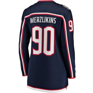 Women’s Columbus Blue Jackets Elvis Merzlikins Fanatics Branded Navy Home Breakaway Jersey