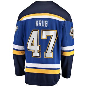 Men’s St. Louis Blues Torey Krug Fanatics Branded Blue Home Breakaway Jersey