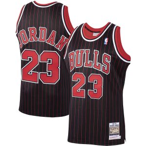 Men’s Chicago Bulls Michael Jordan Mitchell & Ness Black 1995/96 Hardwood Classics Authentic Jersey