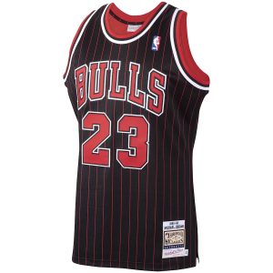 Men’s Chicago Bulls Michael Jordan Mitchell & Ness Black 1995/96 Hardwood Classics Authentic Jersey