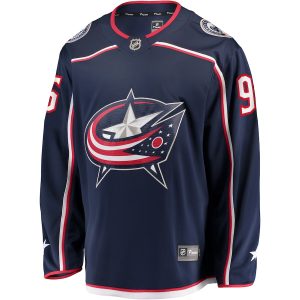 Men’s Columbus Blue Jackets Jack Roslovic Fanatics Branded Navy Home Breakaway Jersey