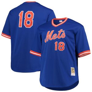 Men’s New York Mets Darryl Strawberry Mitchell & Ness Royal Big & Tall Cooperstown Collection Mesh Batting Practice Jersey