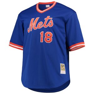 Men’s New York Mets Darryl Strawberry Mitchell & Ness Royal Big & Tall Cooperstown Collection Mesh Batting Practice Jersey