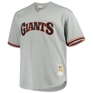 Men’s San Francisco Giants Will Clark Mitchell & Ness Gray Big & Tall Cooperstown Collection Mesh Batting Practice Jersey