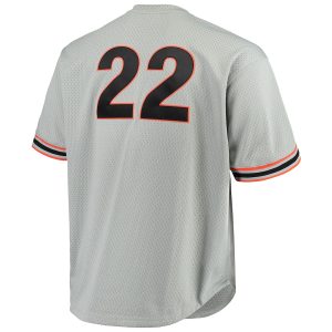 Men’s San Francisco Giants Will Clark Mitchell & Ness Gray Big & Tall Cooperstown Collection Mesh Batting Practice Jersey