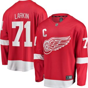 Men’s Detroit Red Wings Dylan Larkin Fanatics Branded Red Home Captain Premier Breakaway Player Jersey