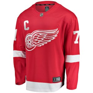 Men’s Detroit Red Wings Dylan Larkin Fanatics Branded Red Home Captain Premier Breakaway Player Jersey