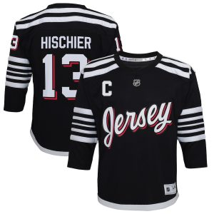 Preschool New Jersey Devils Nico Hischier Black 2021/22 Alternate Replica Player Jersey