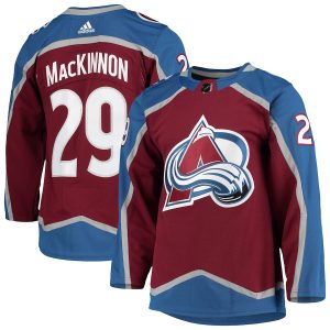 Men’s Colorado Avalanche Nathan MacKinnon adidas Burgundy Home Primegreen Authentic Player Jersey