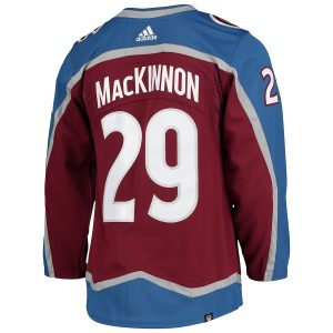 Men’s Colorado Avalanche Nathan MacKinnon adidas Burgundy Home Primegreen Authentic Player Jersey