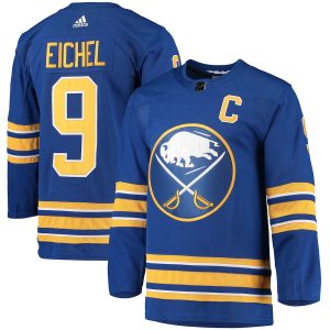 Men’s Buffalo Sabres Jack Eichel adidas Royal Home Primegreen Authentic Player Jersey