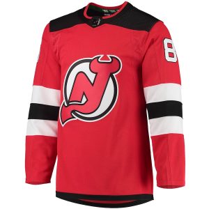 Men’s New Jersey Devils Jack Hughes adidas Red Home Primegreen Authentic Player Jersey