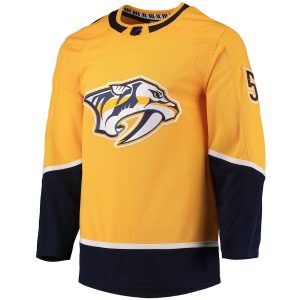 Men’s Nashville Predators Roman Josi adidas Gold Home Primegreen Authentic Player Jersey